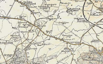 Old map of Woodham in 1898