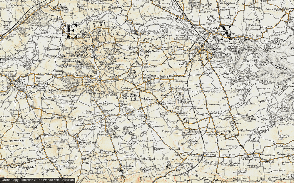 Old Map of Woodham Mortimer, 1898 in 1898
