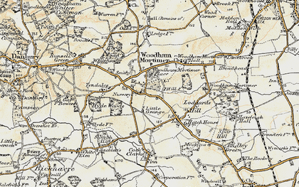 Old map of Woodham Mortimer in 1898