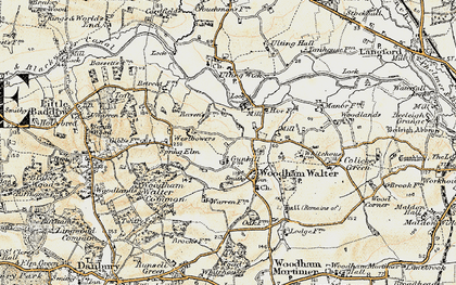 Old map of Woodham Walter in 1898