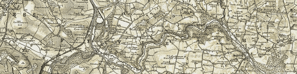 Old map of Braes of Minnonie in 1909-1910