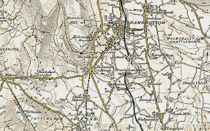 Old map of Woodhey in 1903