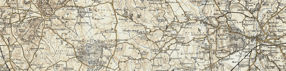 Old map of Woodhey Green in 1902