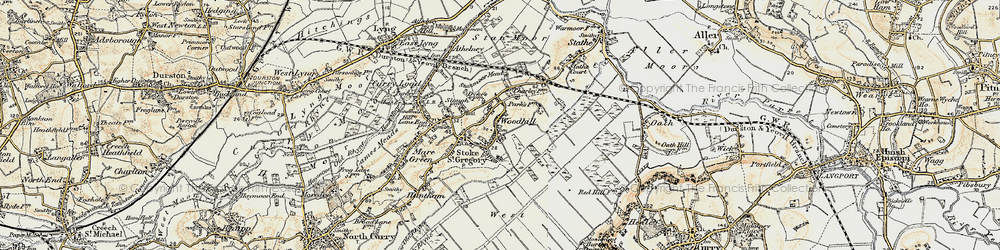 Old map of Woodhill in 1898-1900