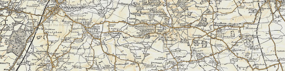 Old map of Woodhill in 1898