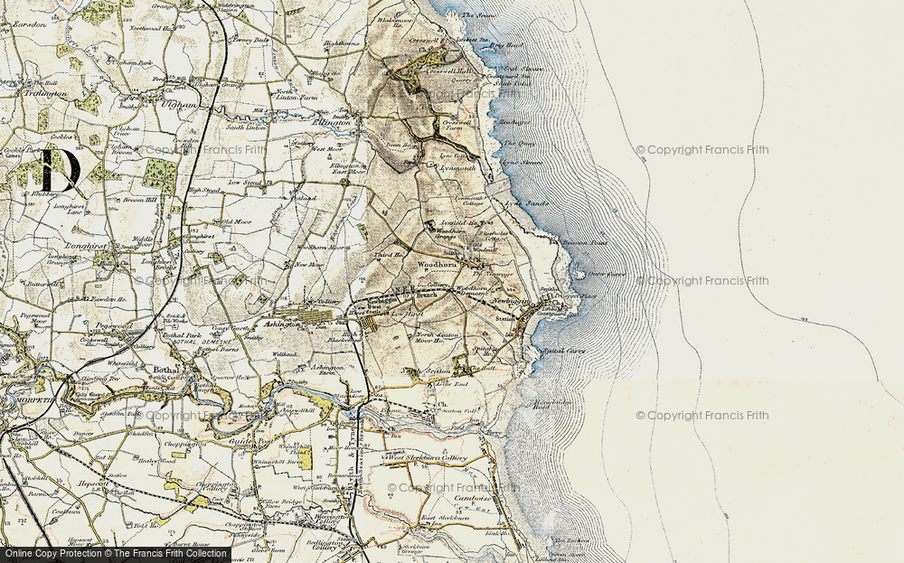 Old Map of Historic Map covering Beacon Point in 1901-1903