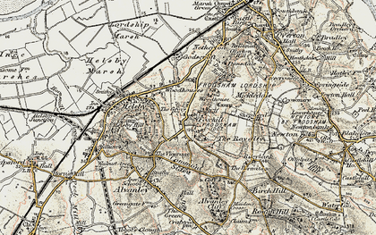 Old map of Woodhouses in 1902-1903