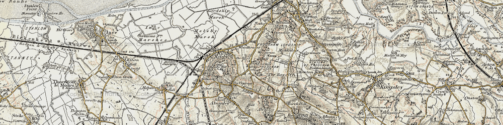 Old map of Woodhouses in 1902-1903