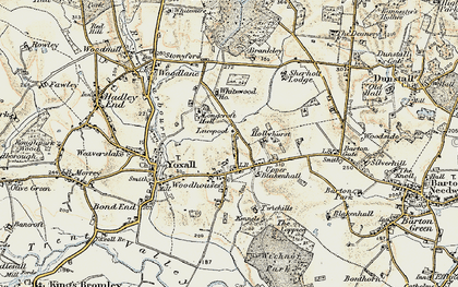 Old map of Woodhouses in 1902