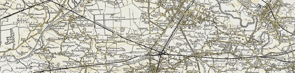 Old map of Woodhouses in 1903
