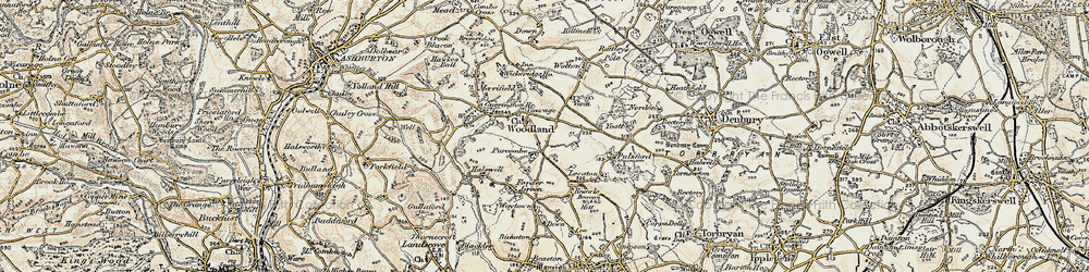 Old map of Woodland in 1899