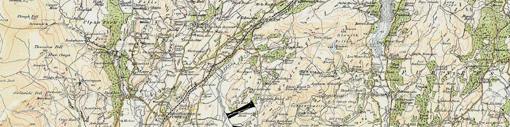Old map of Woodland in 1903-1904