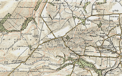 Old map of Woodland in 1904