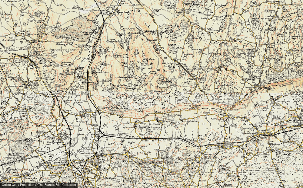 Old Map of Woodlands, 1897-1898 in 1897-1898