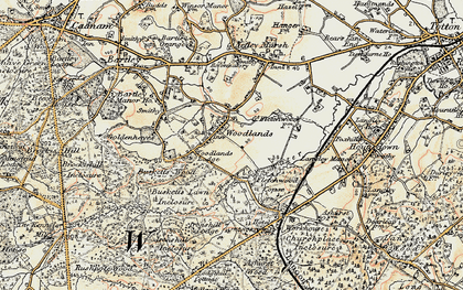 Old map of Busketts Wood in 1897-1909