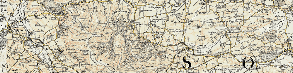 Old map of Woodlands in 1898-1900