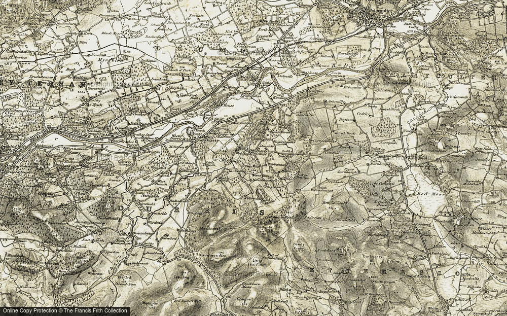 Old Map of Historic Map covering Wheywells in 1908-1909