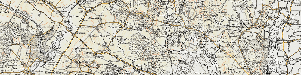 Old map of Woodlands Common in 1897-1909
