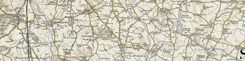 Old map of Woodlane in 1902