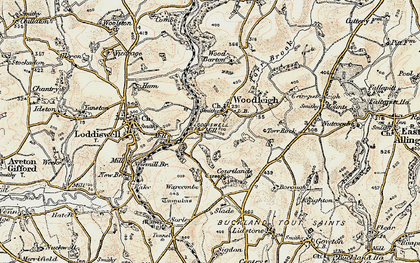 Old map of Woodleigh in 1899