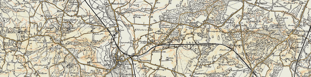 Old map of Woodley in 1897-1909