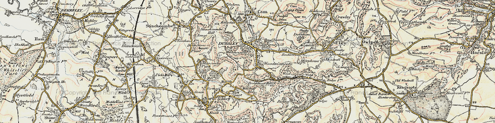 Old map of Woodmancote in 1898-1900