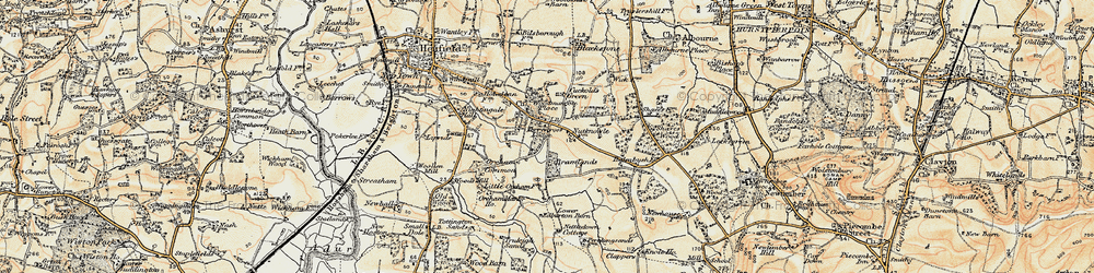 Old map of Woodmancote Place in 1898