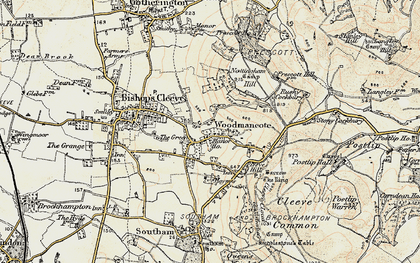 Old map of Woodmancote in 1899-1900
