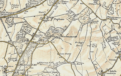 Old map of Becket's Down in 1897-1900