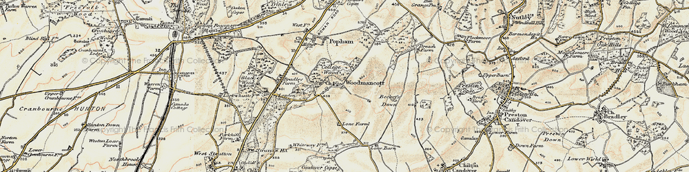Old map of Woodmancott in 1897-1900