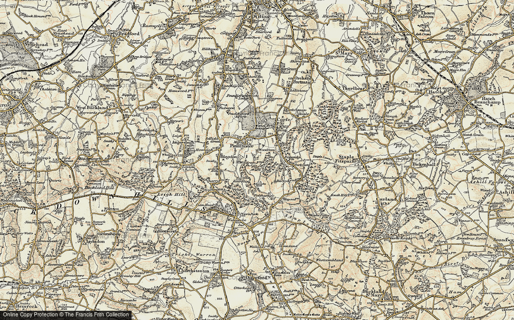Old Map of Historic Map covering Adcombe Hill in 1898-1900