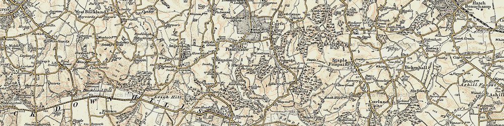 Old map of Adcombe Hill in 1898-1900