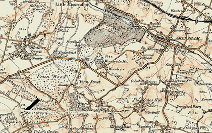 Old map of Woodrow High Ho in 1897-1898