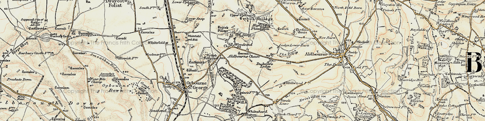 Old map of Aldbourne Chase Ho in 1897-1899