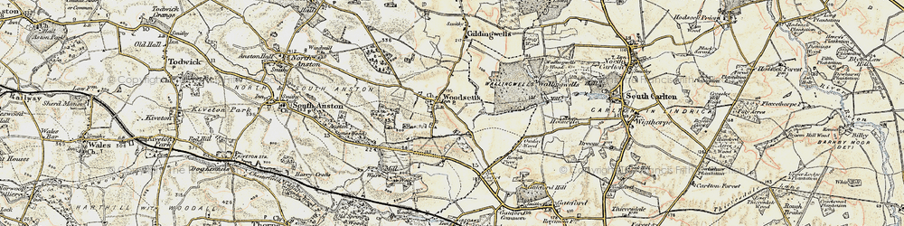 Old map of Woodsetts in 1902-1903