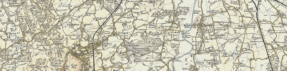Old map of Woodsfield in 1899-1901