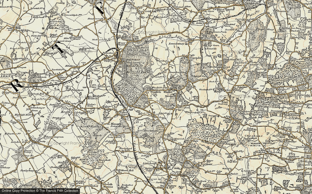 Old Map of Woodside, 1898 in 1898