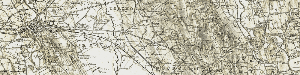 Old map of Linns Burn in 1901-1905