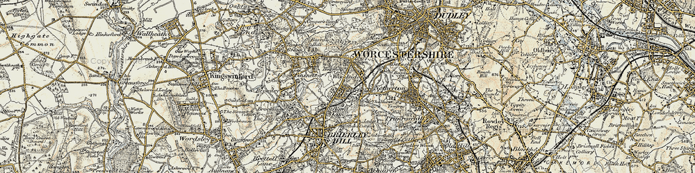 Old map of Woodside in 1902