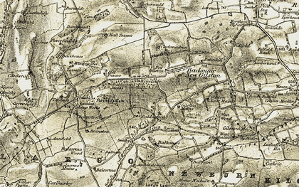 Old map of Largo Law in 1906-1908