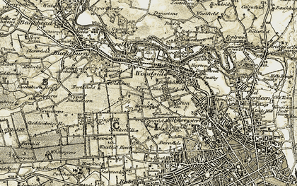 Old map of Woodside in 1909