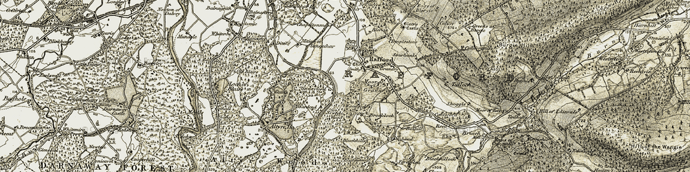 Old map of Altyre Ho in 1910-1911