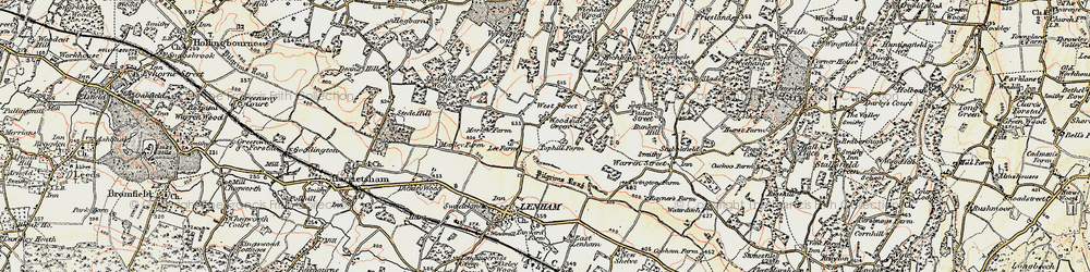 Old map of Woodside Green in 1897-1898