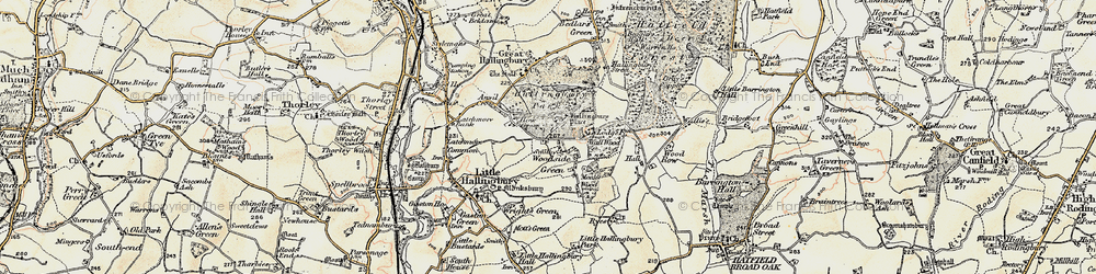 Old map of Woodside Green in 1898-1899
