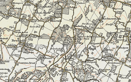 Old map of Broadoak in 1897-1898