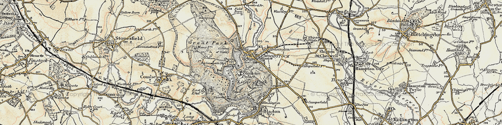 Old map of Blenheim Palace in 1898-1899