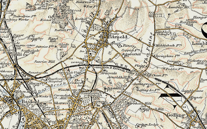 Old map of Woodthorpe in 1902-1903