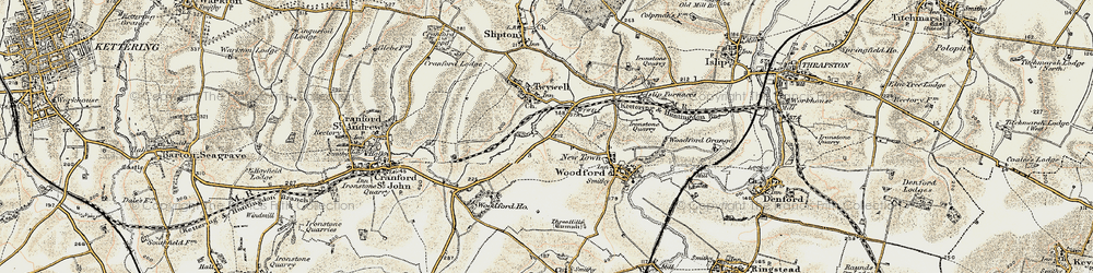 Old map of Woodford Ho in 1901-1902