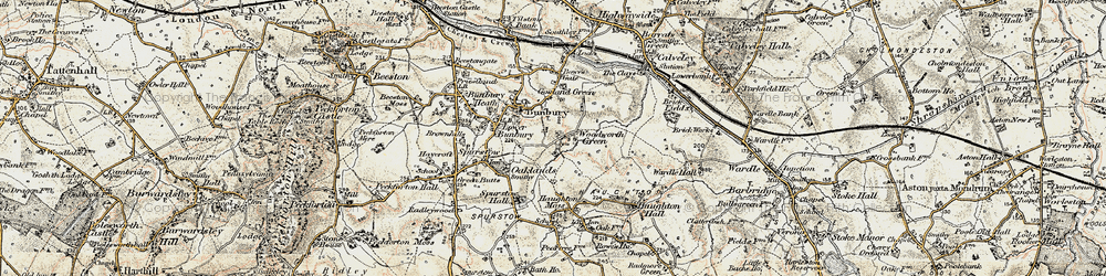 Old map of Woodworth Green in 1902-1903