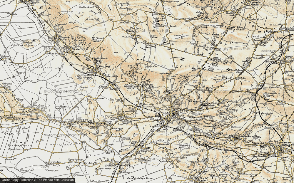 Old Map of Wookey Hole, 1899 in 1899